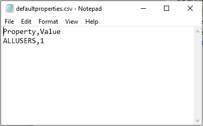 Default settings, applied to all installations.