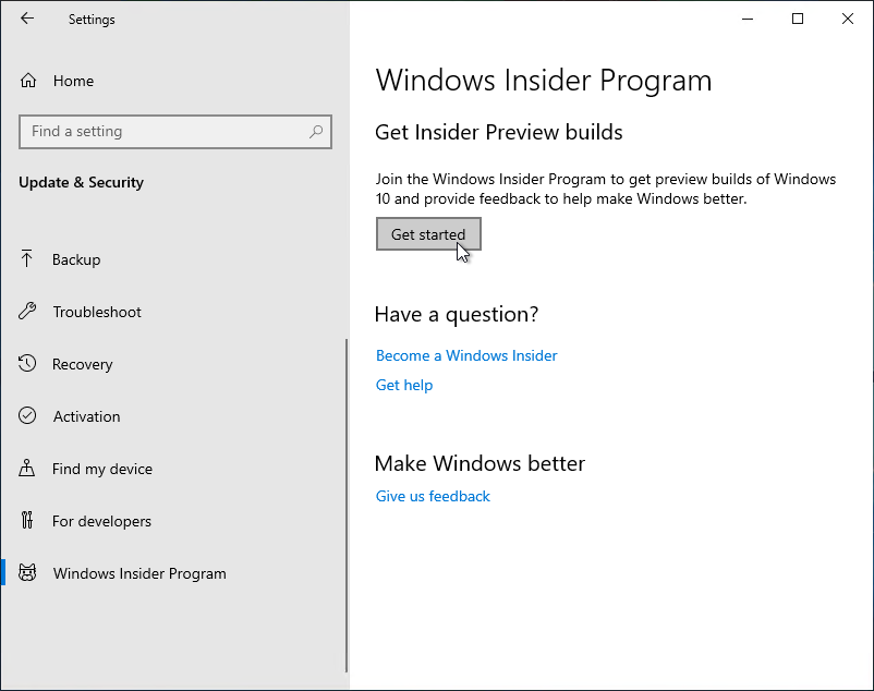 Windows Insider Program