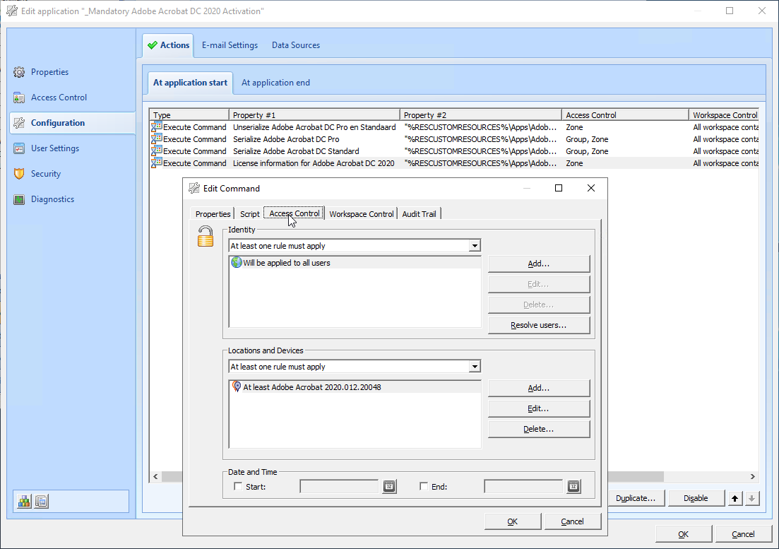 Tab Access Control.