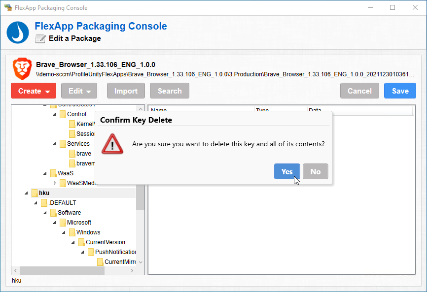 Confirm if you want to delete an item.