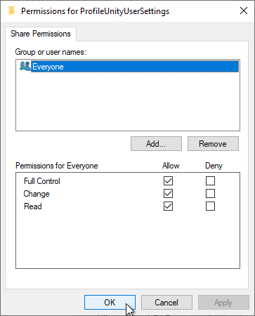 Share permissions.