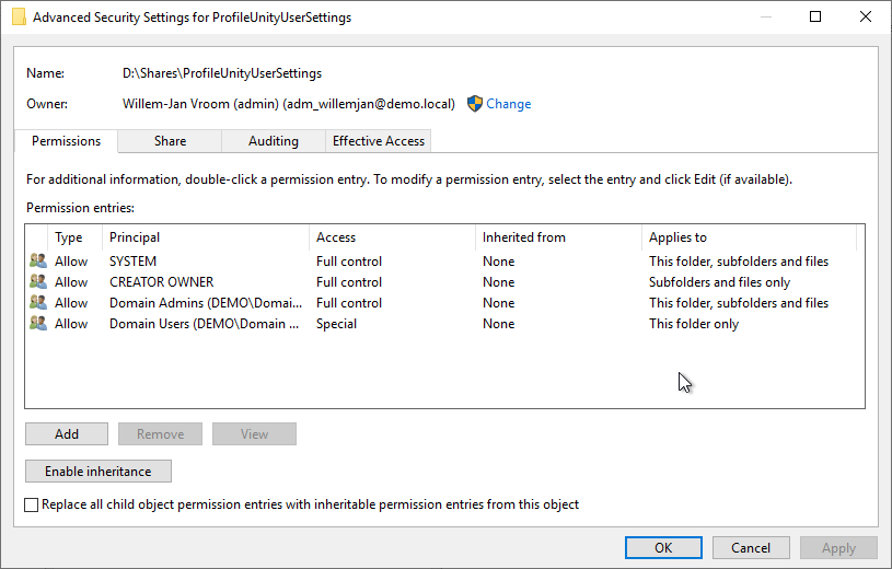 NTFS Permissions.