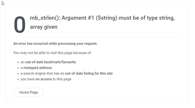 Error message 'mb_strlen(): Argument #1 ($string) must be of type string, array given'