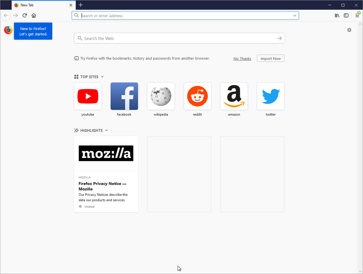 Firefox has been started.