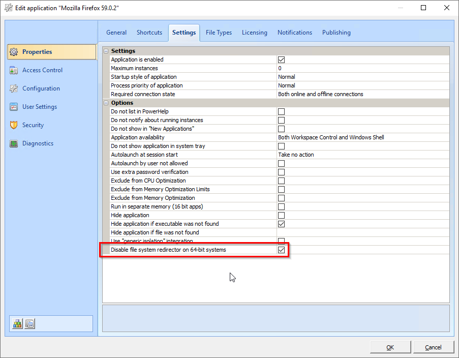 Disable the file system redirector.