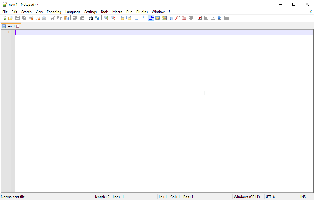 Notepad++ has been started.