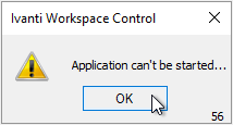 Application can't be started.