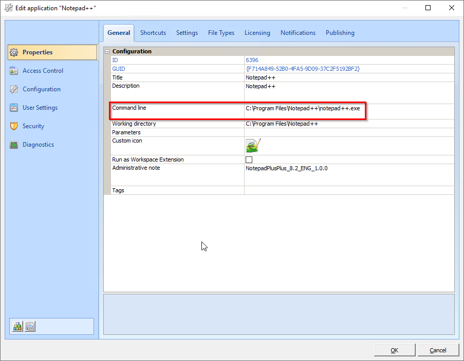Command line for Notepad++