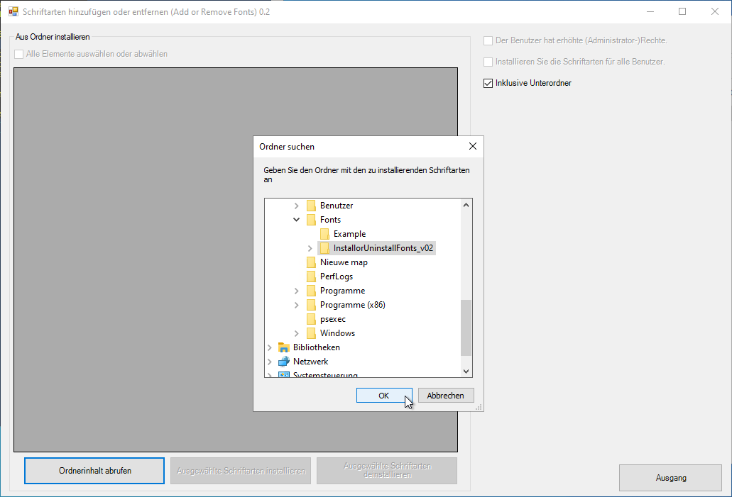 Select the suggested folder.