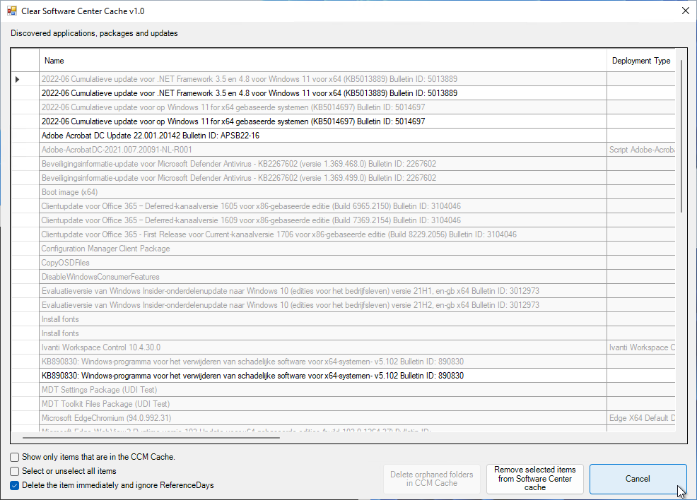 Install fonts no longer in the CCM Cache