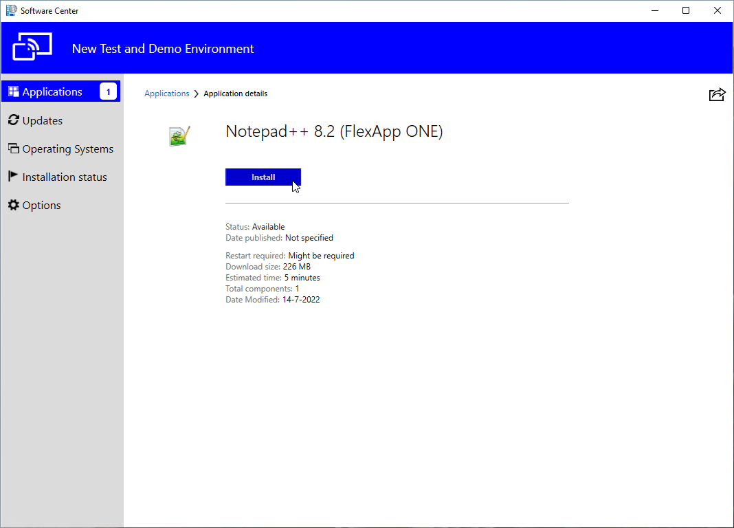 Install Notepad++ via Software Center